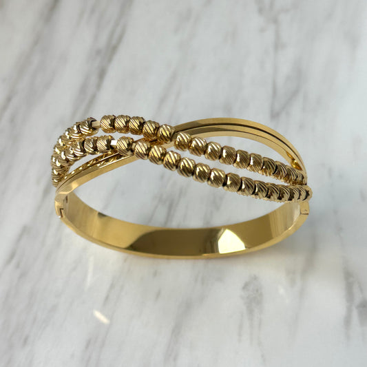 Bracelet Jonc Doré acier inoxydable - Multi rangs