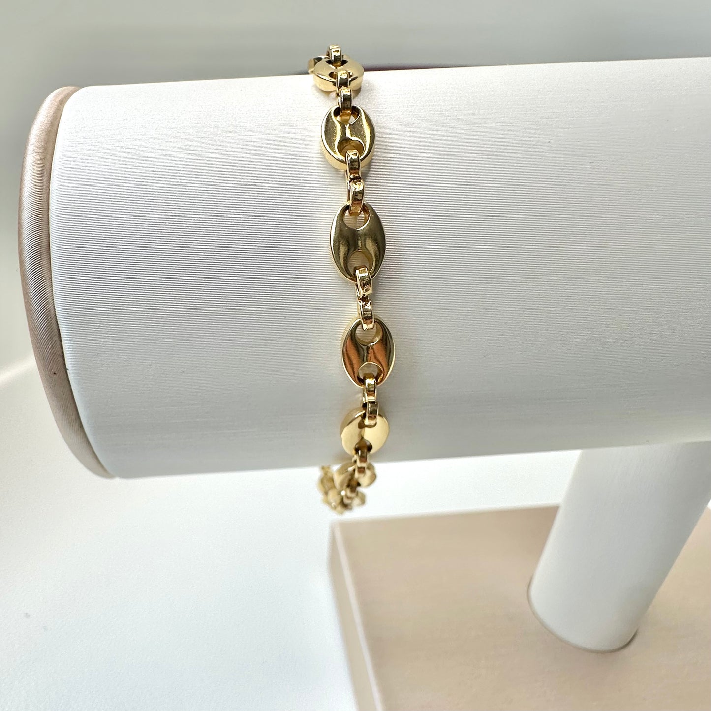 Bracelet Chaîne Dorée – Maillons graine de café