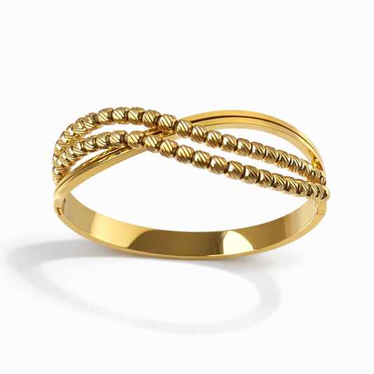 Bracelet Jonc Doré acier inoxydable - Multi rangs